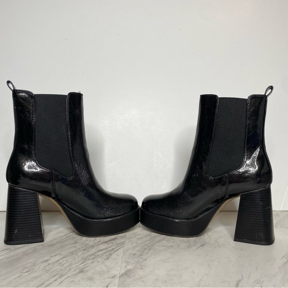 Circus Sam Edelman Stace Platform Black Patent Leather Heeled Bootie 8M - Picture 6 of 16